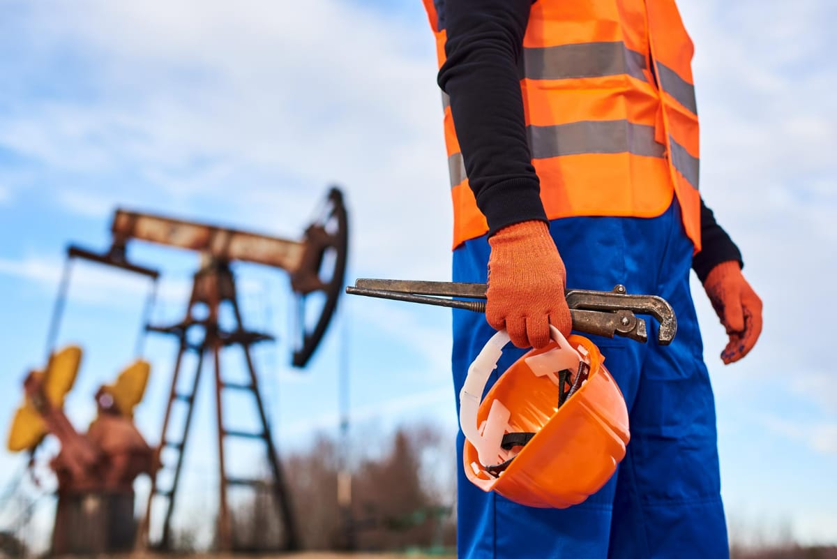 oil worker orange vest